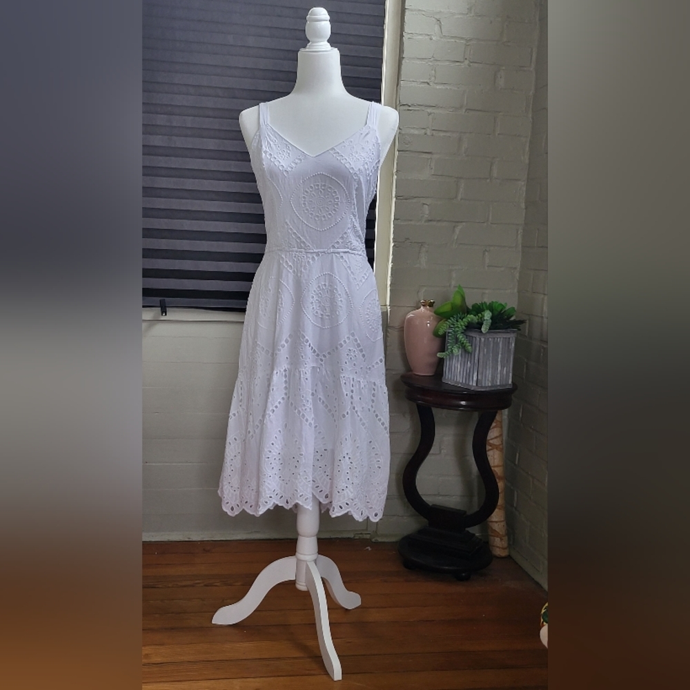 Japna White Eyelet Dress, Large